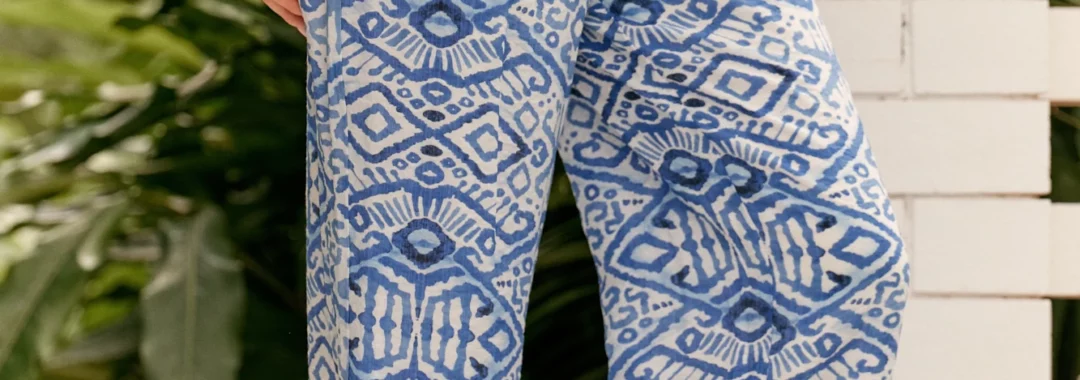 Casey Print Pant Blue Adorne