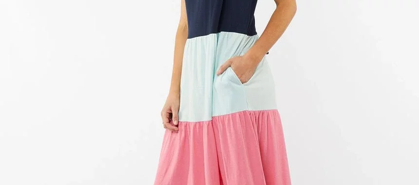 Gradient Tiered Dress Navy Elm Lifestyle