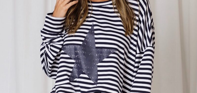 Star Sweat Navy Love Lily The Label