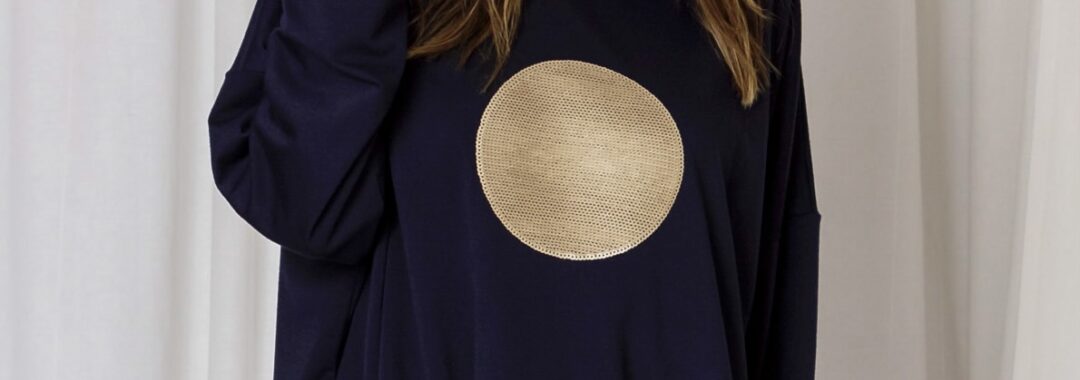 Sequin Circle Sweat Navy Love Lily The Label