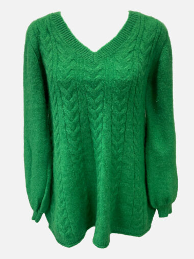 Soft Cable Knit Green Worthier
