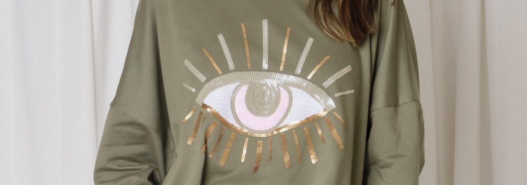 Eye Sequin Sweat Green Love Lily The Label