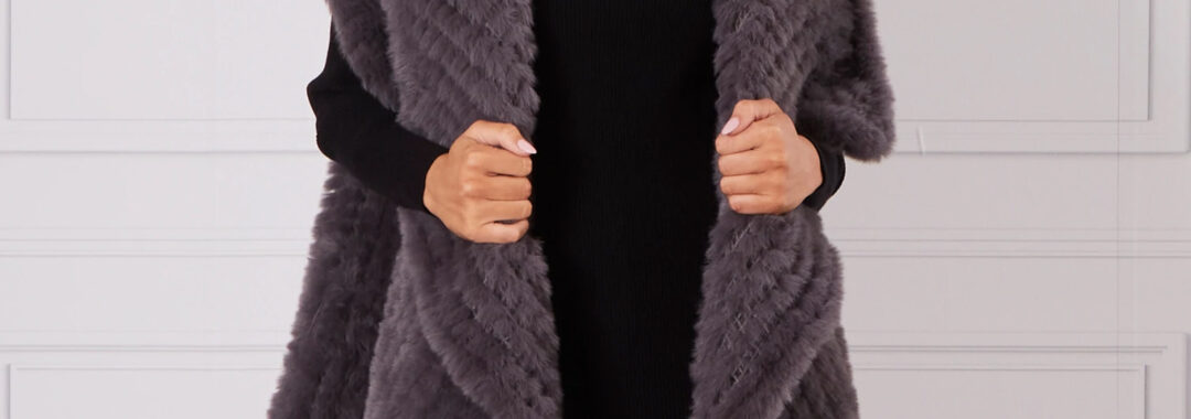 Oversized Faux Fur Cape Charcoal Leoni