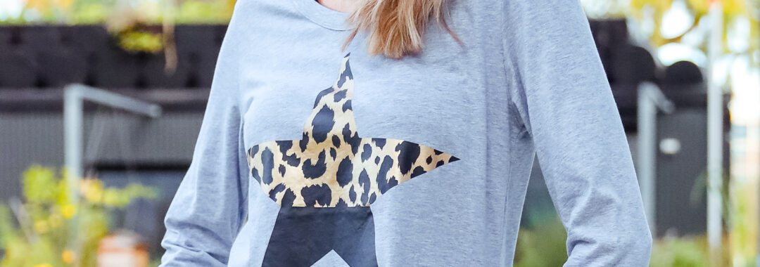 Leopard Splice Star LS Tee Grey 3rd Story Clothing