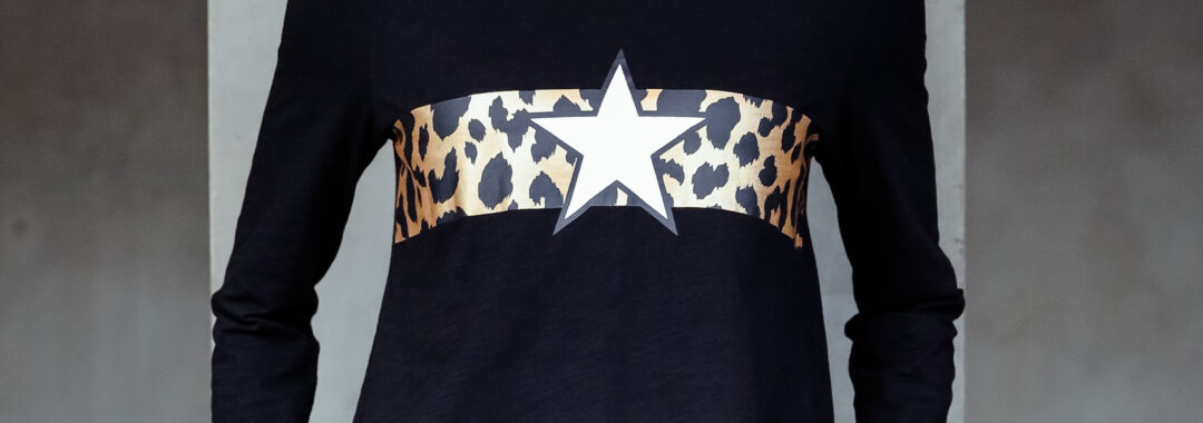 Leopard Star LS Tee Black 3rd Story Clothing