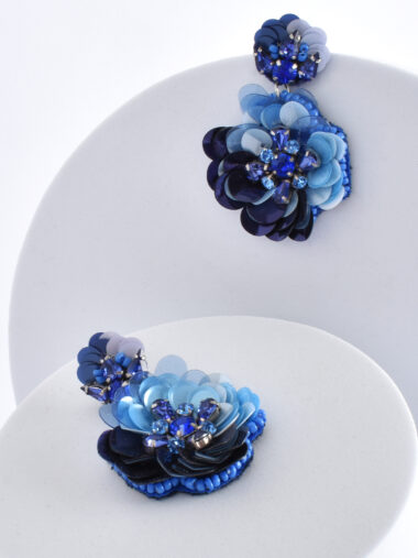 Floral Event Earrings Blue Adorne