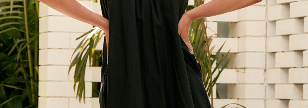 Voile One Shoulder Dress Black Adorne