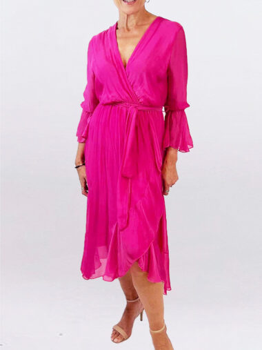 Silk Wrap Dress Pink La Strada