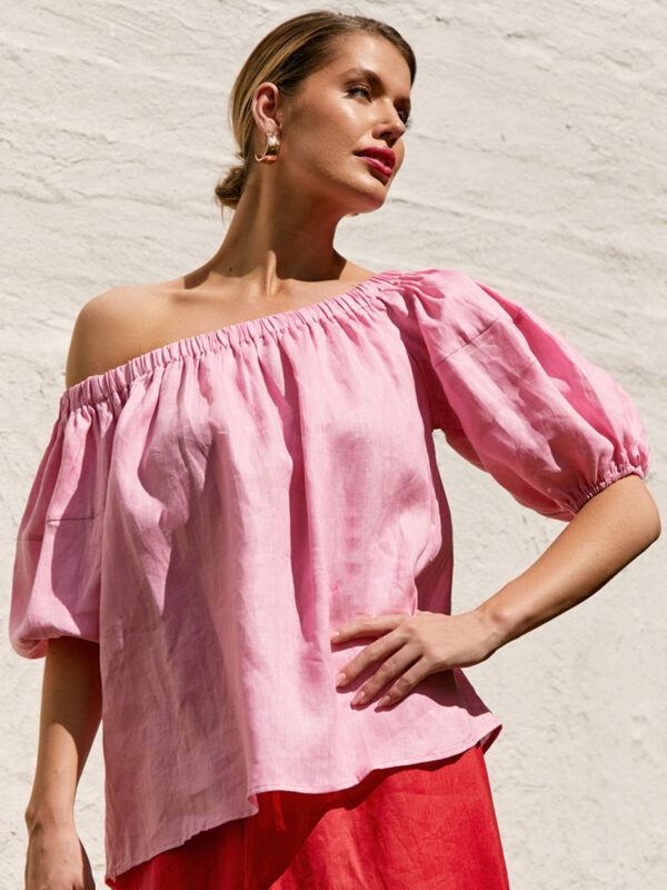 Off Shoulder Top Pink Adorne