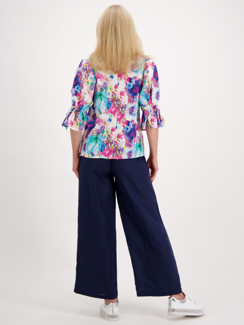 Linen Relaxed Pant Navy Liberty Rose