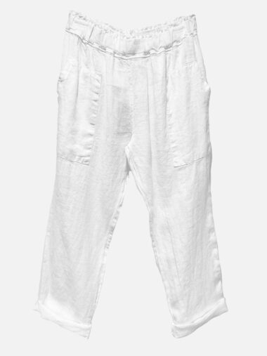 Straight Linen Pant White La Strada
