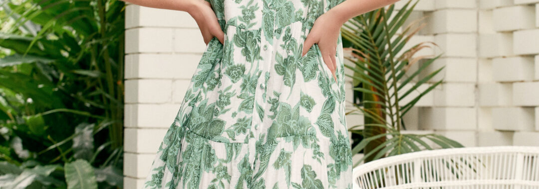 Molly Tiered Dress Green Adorne