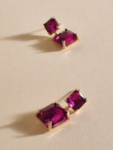 Drop Jewel Earrings Pink Adorne