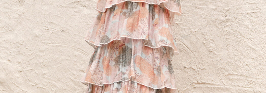 ZaZa Layer Floral Dress Blush Adorne