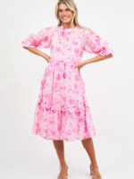 Bow Neck Silk Dress
