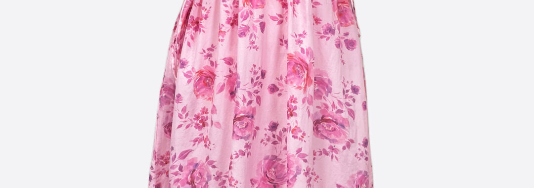 V-Neck Silk Dress Pink Liberty Rose