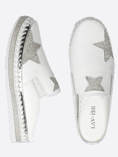 Bling Star Slide White Lavish Footwear