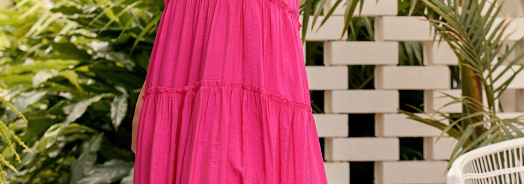 Maxi Monet Dress Pink Adorne