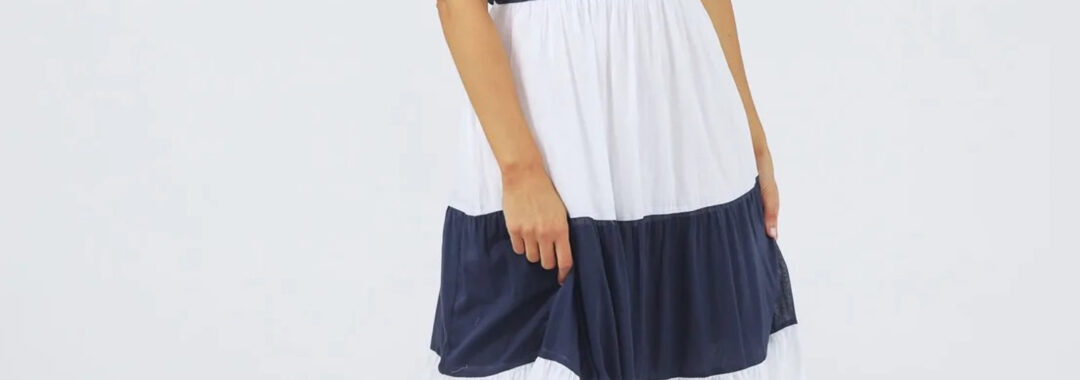 Voile Sleeveless Dress Navy Holiday