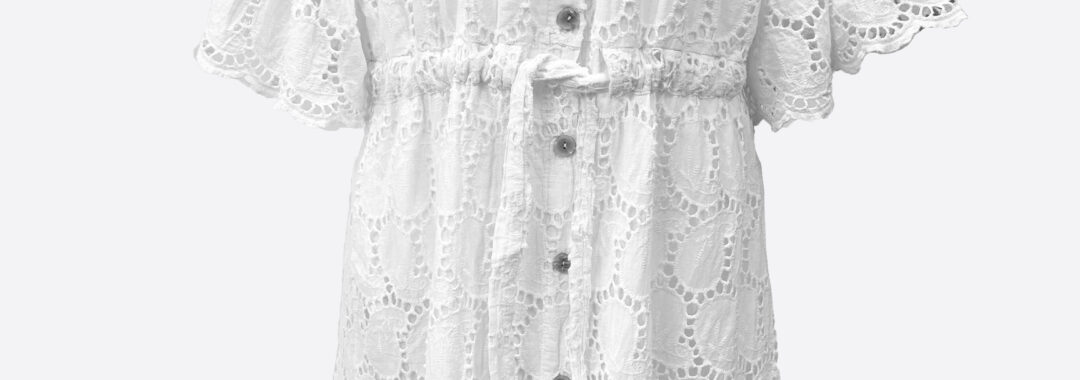 Embroidered Relaxed Dress White La Strada