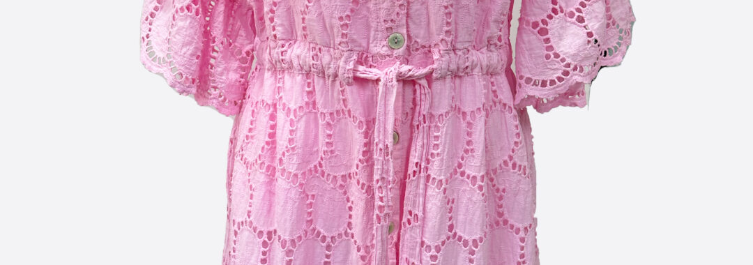 Embroidered Relaxed Dress Pink La Strada