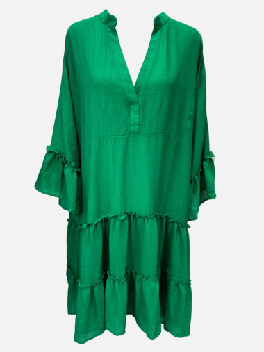 Tiered Relaxed Dress Green KiiK Luxe