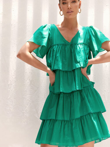 ZaZa Layer Dress Green Adorne
