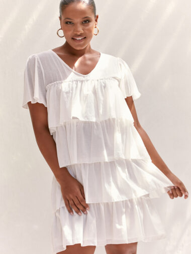 ZaZa Layer Dress White Adorne