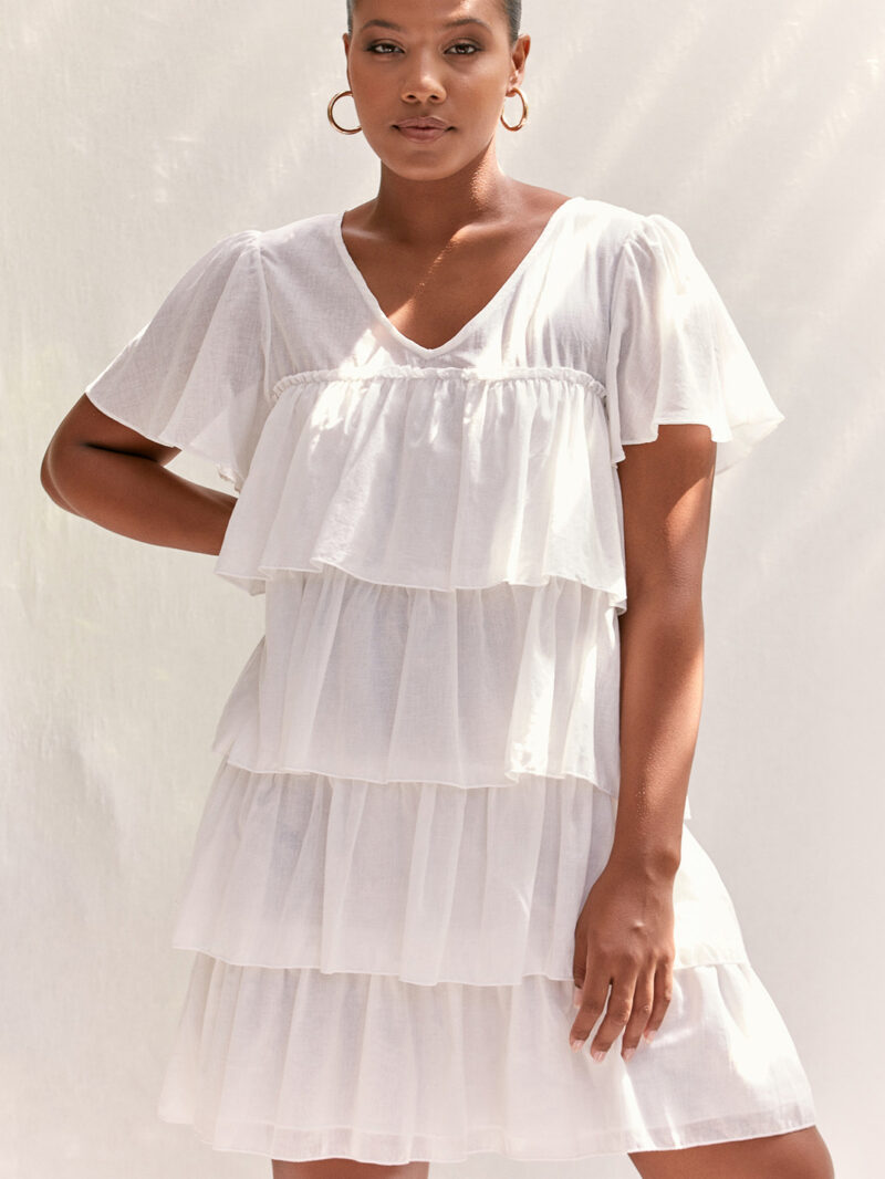 ZaZa Layer Dress White Adorne