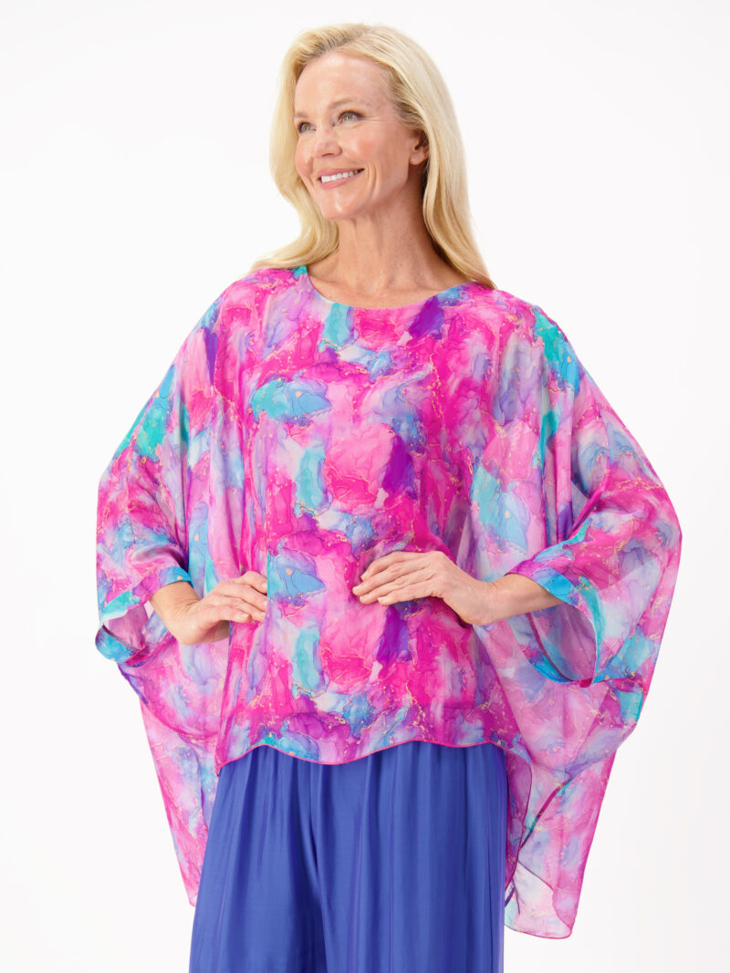 Silk Relaxed Top Pink La Strada
