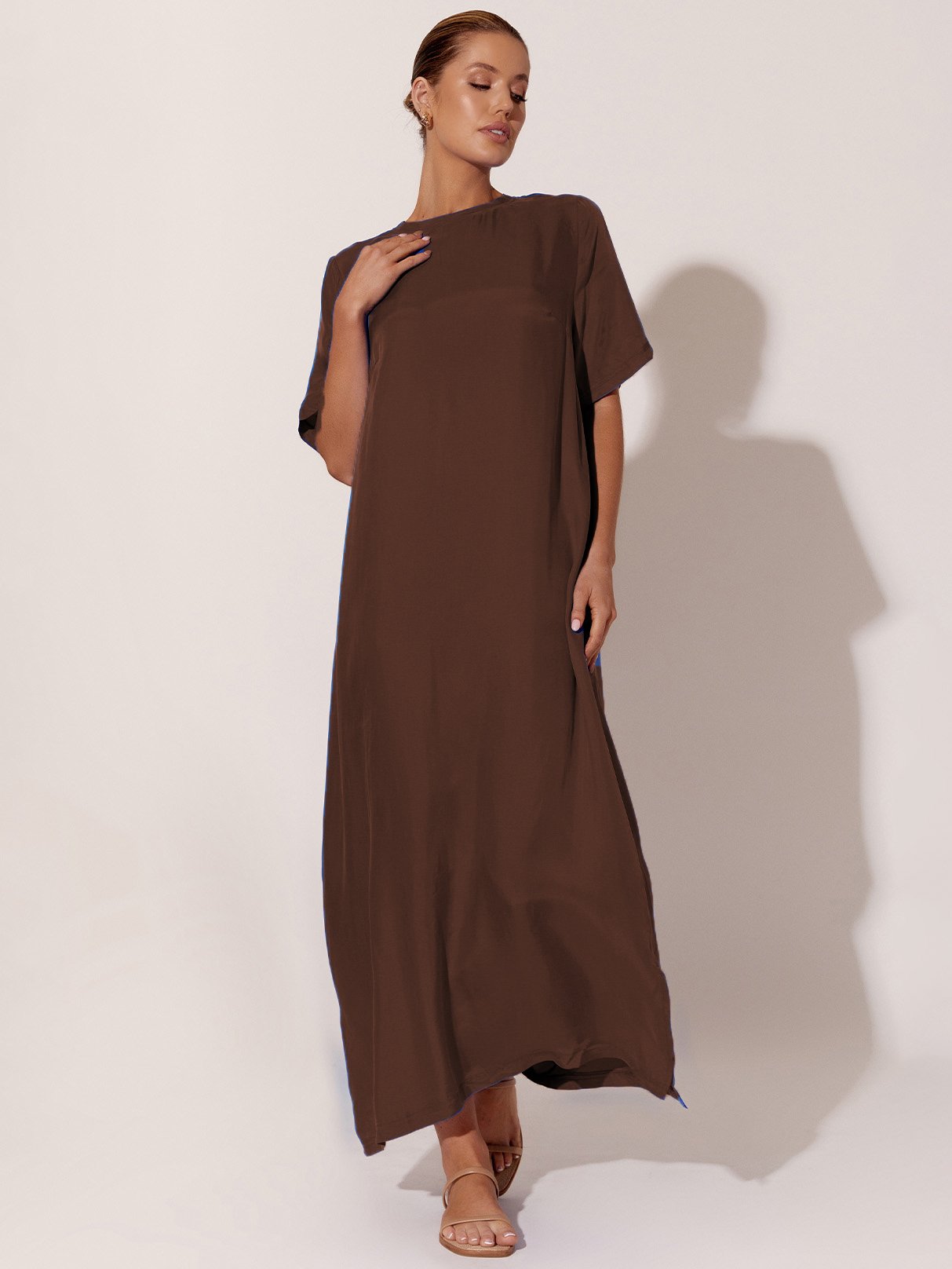 Cupro Relaxed Dress Black Adorne