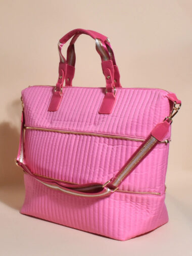 Quilt Expandable Overnight Bag Pink Adorne