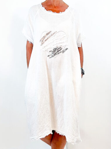 Relaxed Linen Dress White La Strada