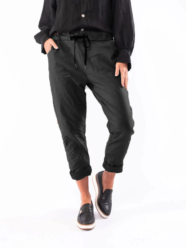 Wet Look Jogger Black La Strada