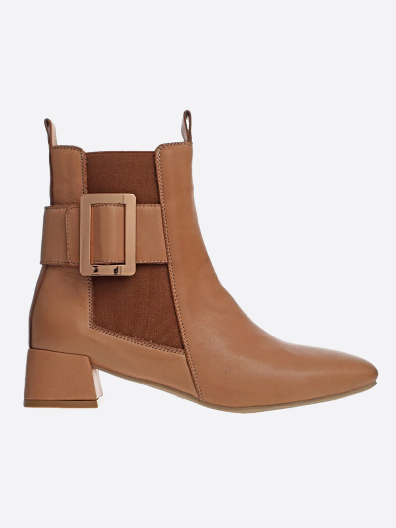 Leather Ankle Boot Camel Alfie & Evie