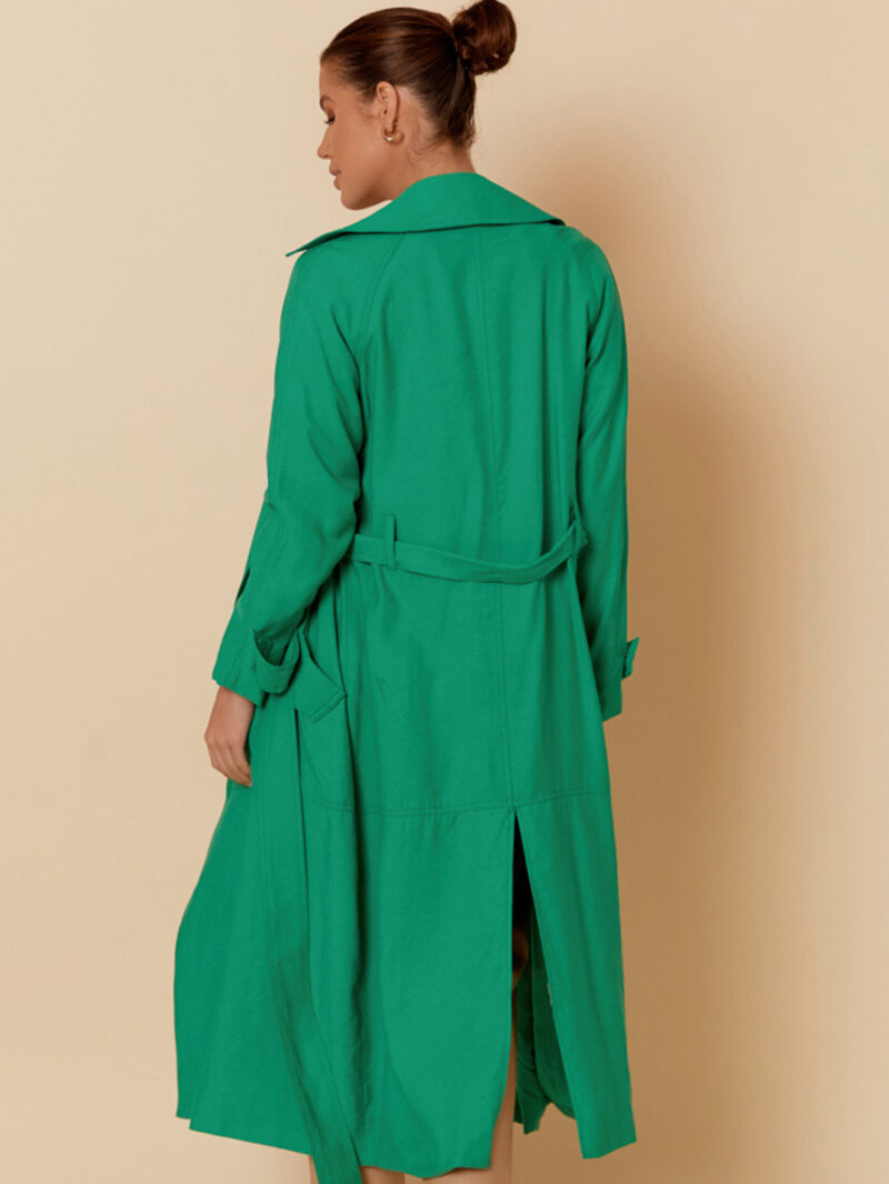 Collared Trench Green Adorne