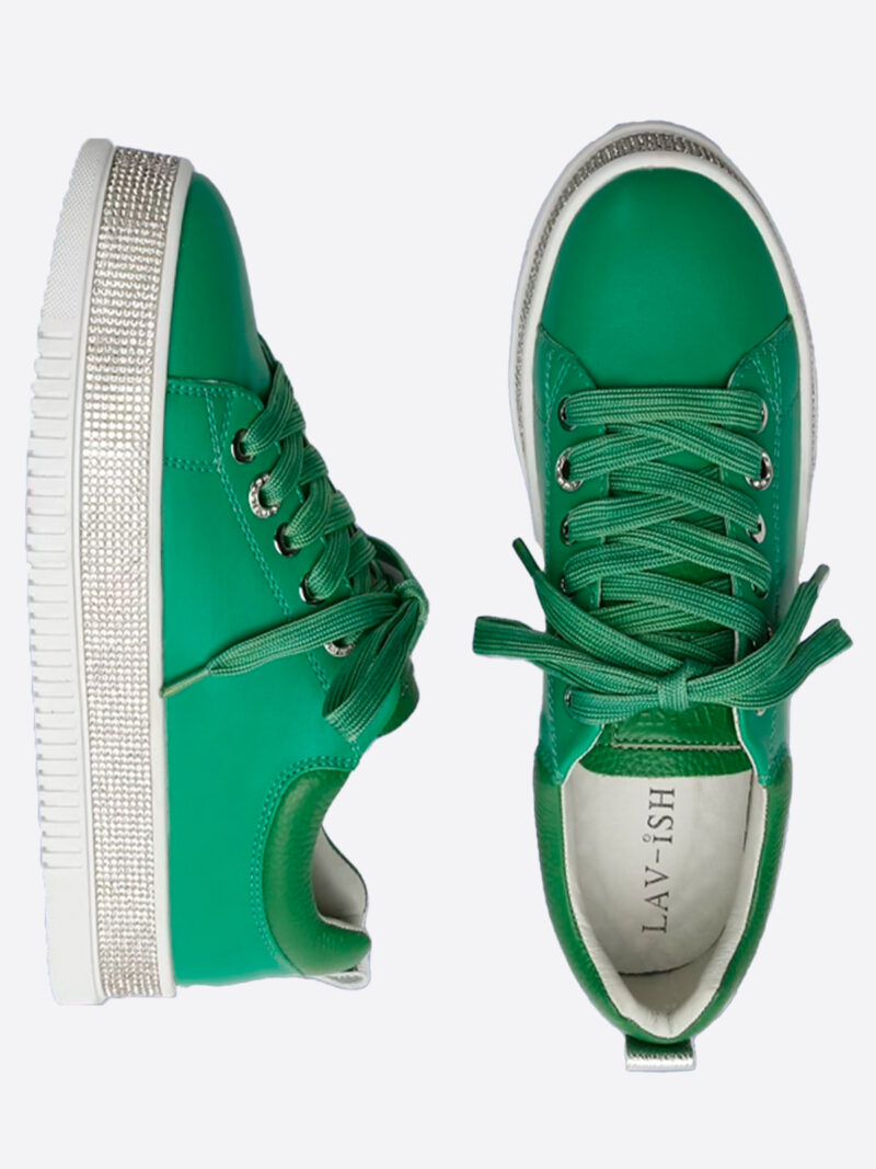 Sequin Sole Sneaker Green Lavish Footwear