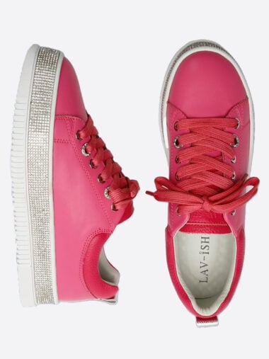 Lavish Footwear Sequin Sole Sneaker Pink