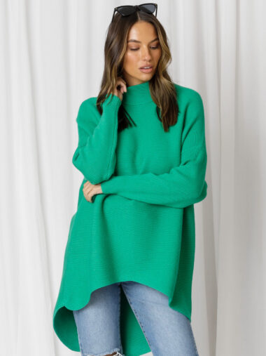 Hi-Lo Slouch Knit Green Love Lily The Label