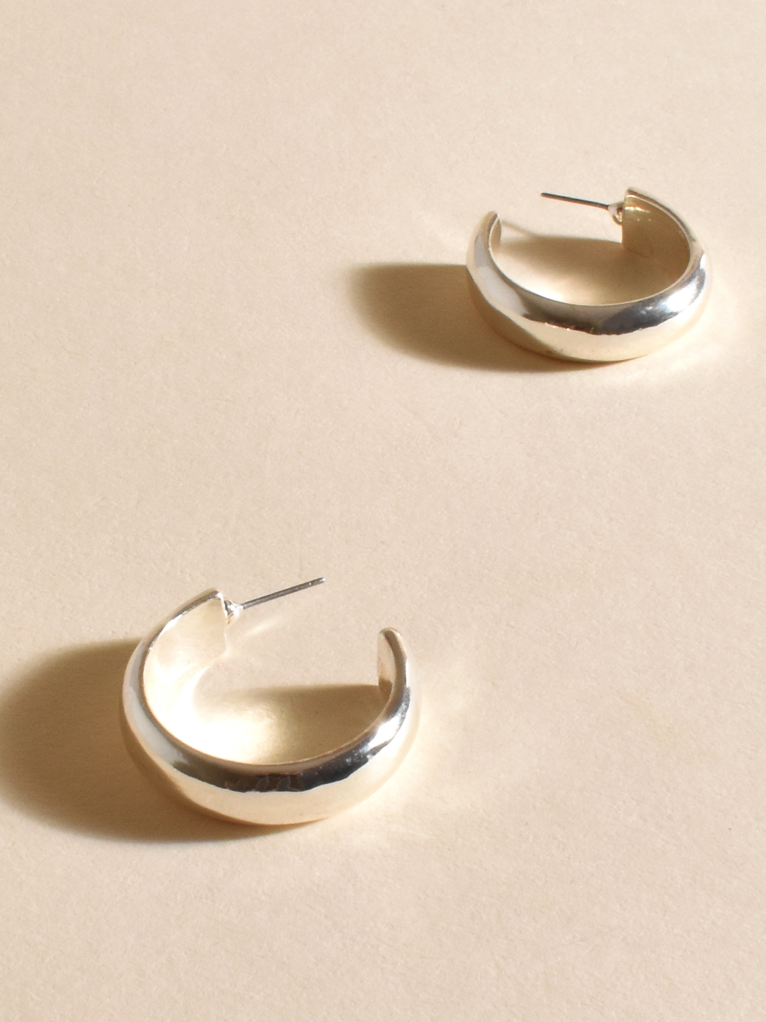 Chunky Hoops Silver Adorne