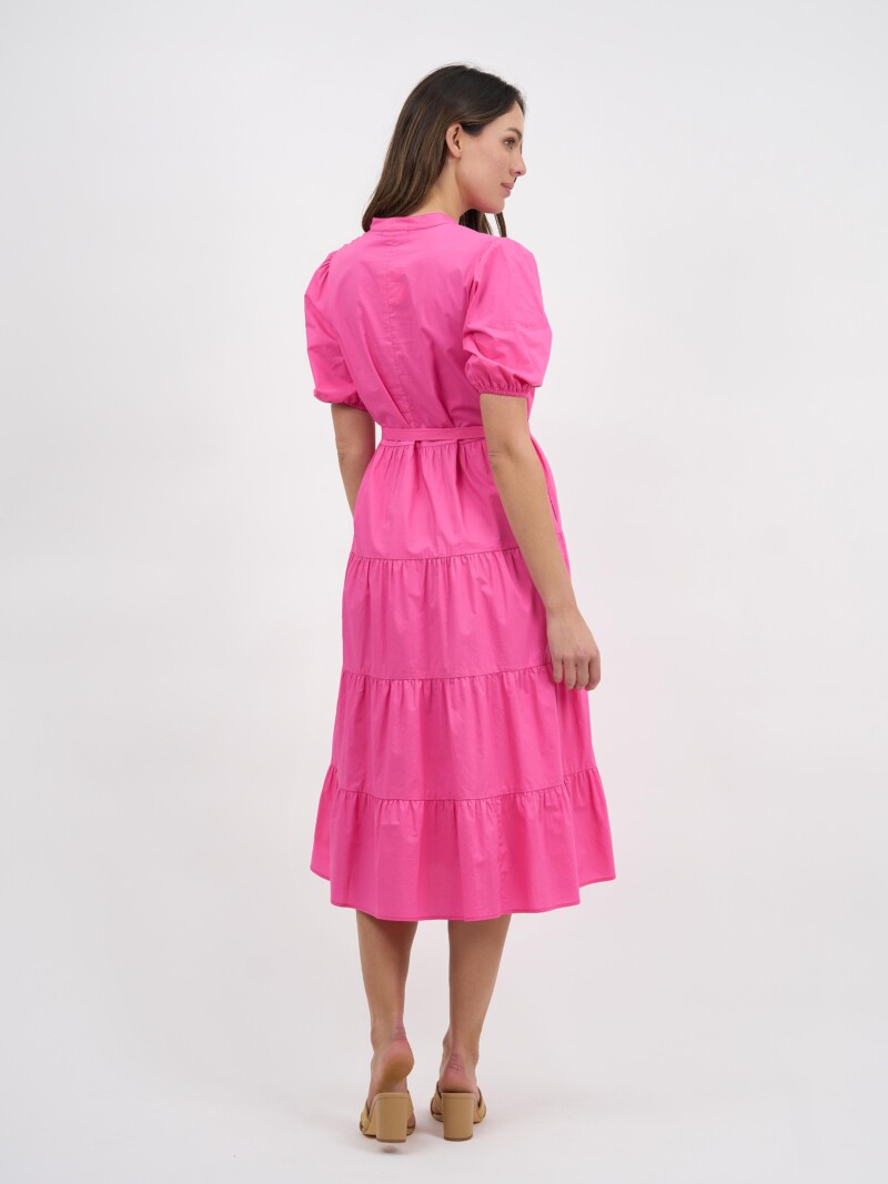 Cotton Tiered Dress Pink Liberty Rose