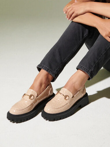 Platform Loafer Beige Therapy Shoes