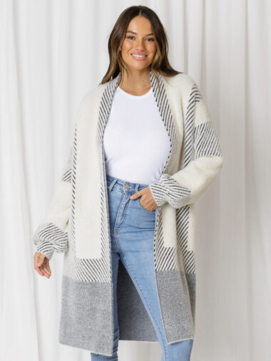 Pocketed Knit Cardigan White Love Lily The Label