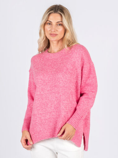 Ribbed Detail Knit Pink Worthier