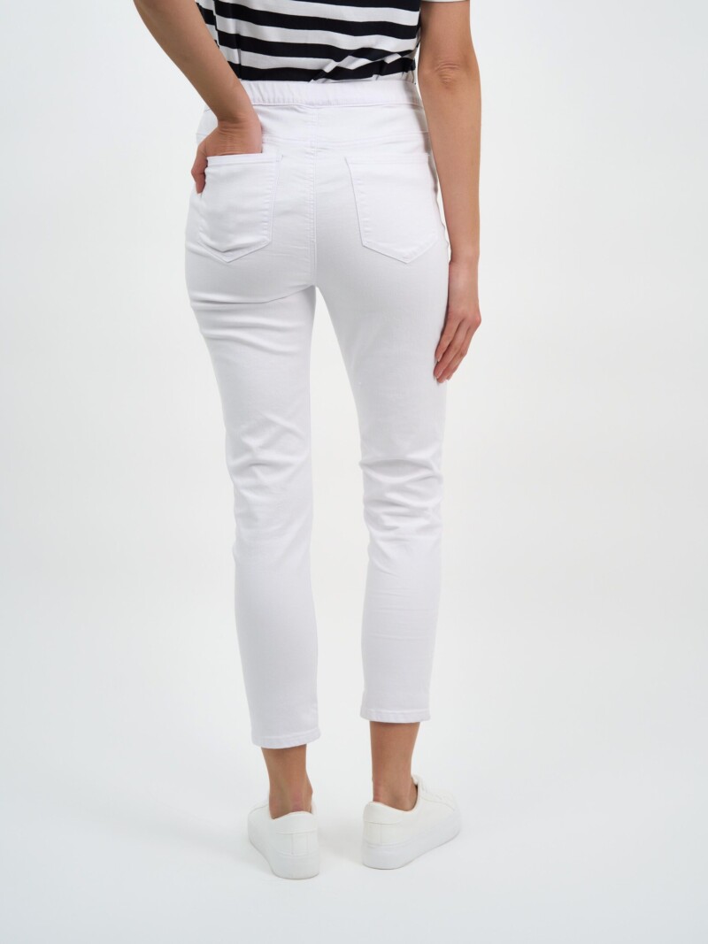 Distressed Pull On Jean White Threadz