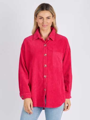 Oversized Cord Shirt Pink Worthier