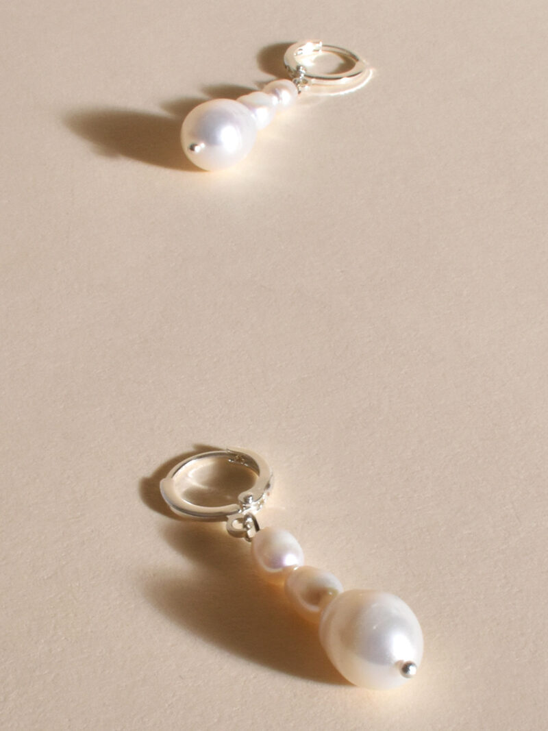 Pearl Drop Earrings Silver Adorne
