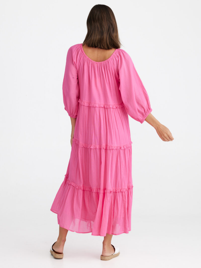 Voile Tier Dress Pink Holiday