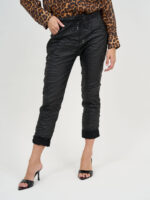 Wet Look Jogger Pant Chocolate La Strada
