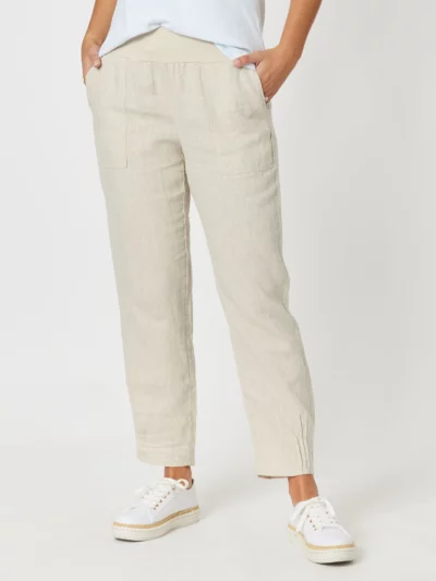 Jersey Waist Linen Pant Natural Gordon Smith